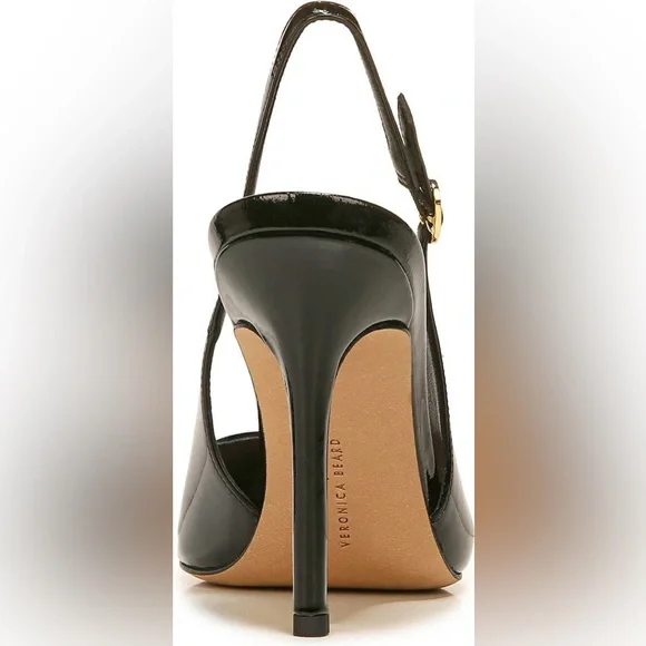 VERONICA BEARD Black Patent Leather Lisa Sling Back Pumps 10.5